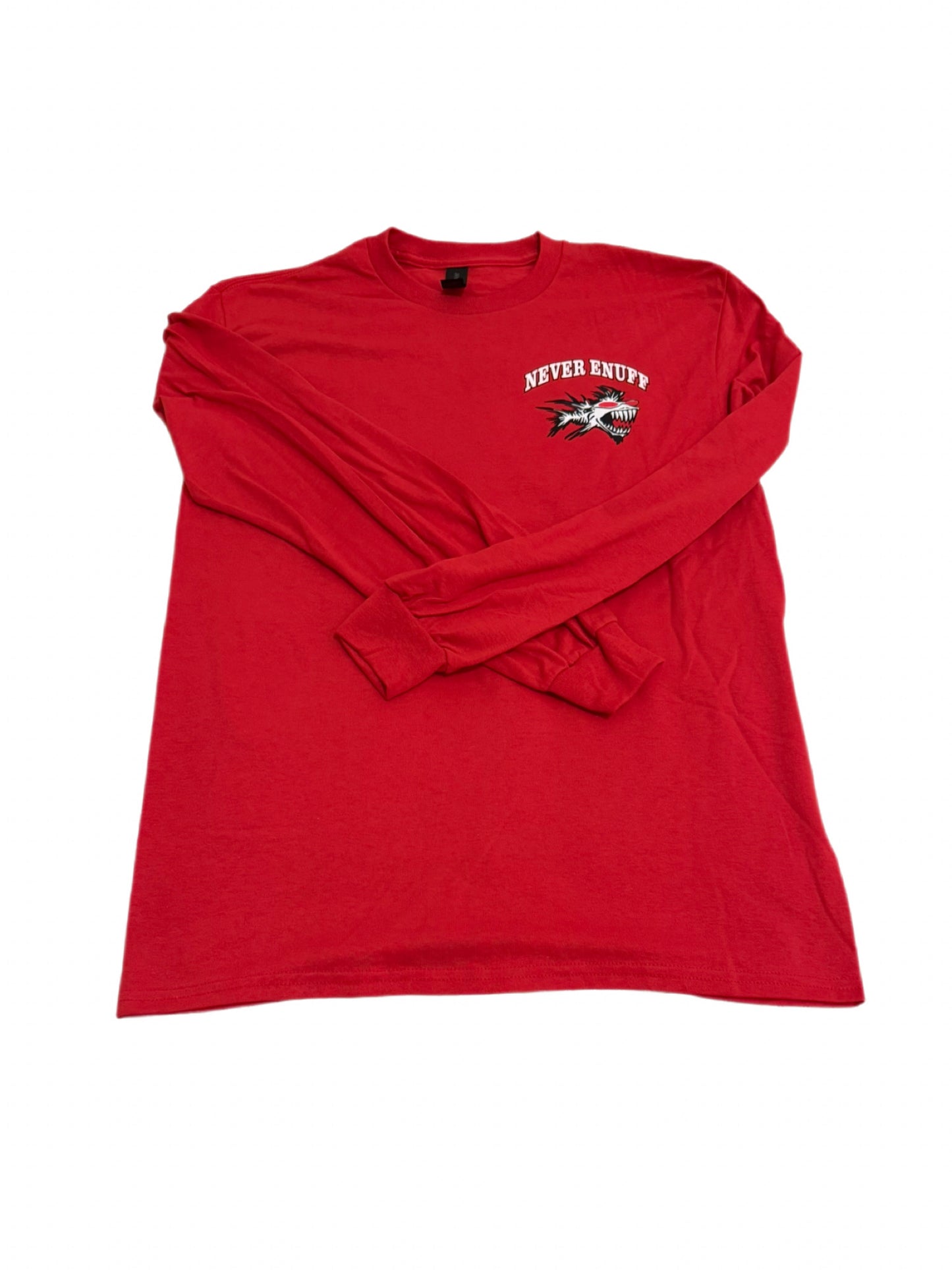 RED NEVER ENUFF LONG SLEEVE T-SHIRT